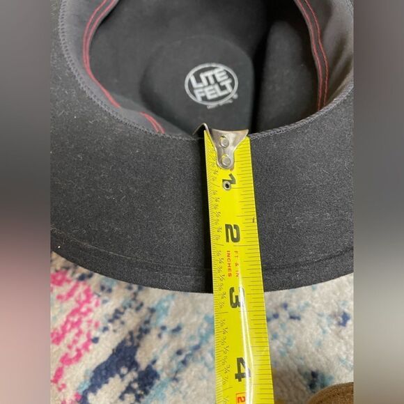 Lite Felt Fedora 100% Wool Black L - Picture 9 of 12